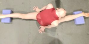 Oversplit with yoga blocks