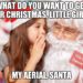 Little Girl asking Santa for her aerial