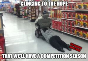 Person clinging to motorized scooter