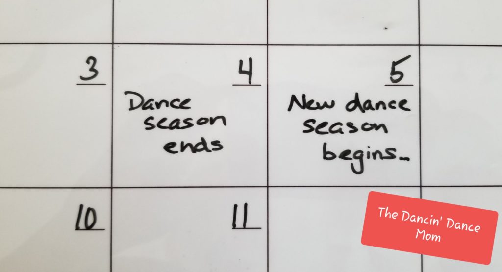 Dance Season Ends and Begins Calendar