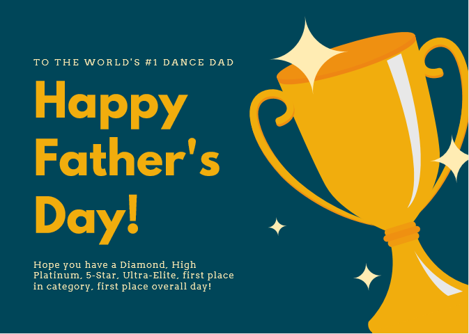 Father's Day Card Dance Dad Trophy