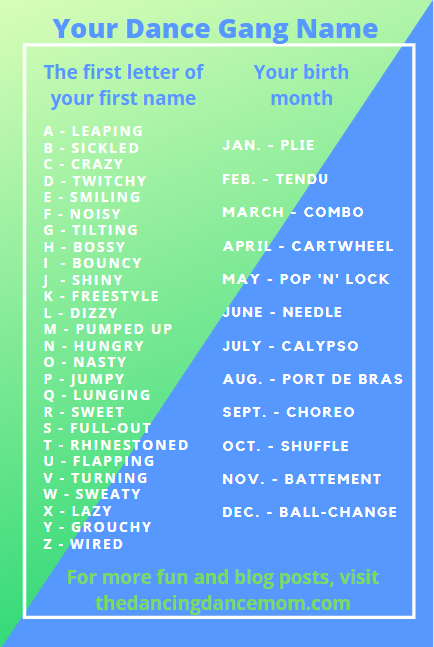 Your Dance Gang Name Generator