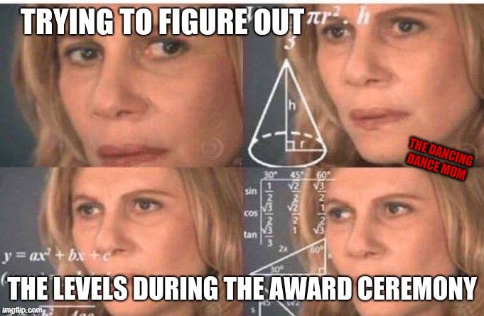 Confused woman trying to figure out the award levels at a dance competition