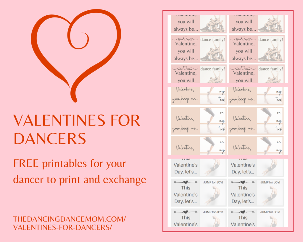 Valentines for Dancers | The Dancing Dance Mom