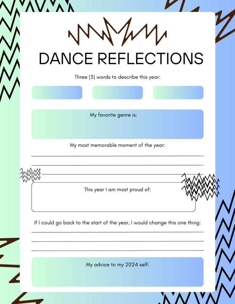 Dance Reflections printable