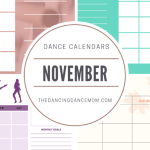 November Dance Calendar Collage